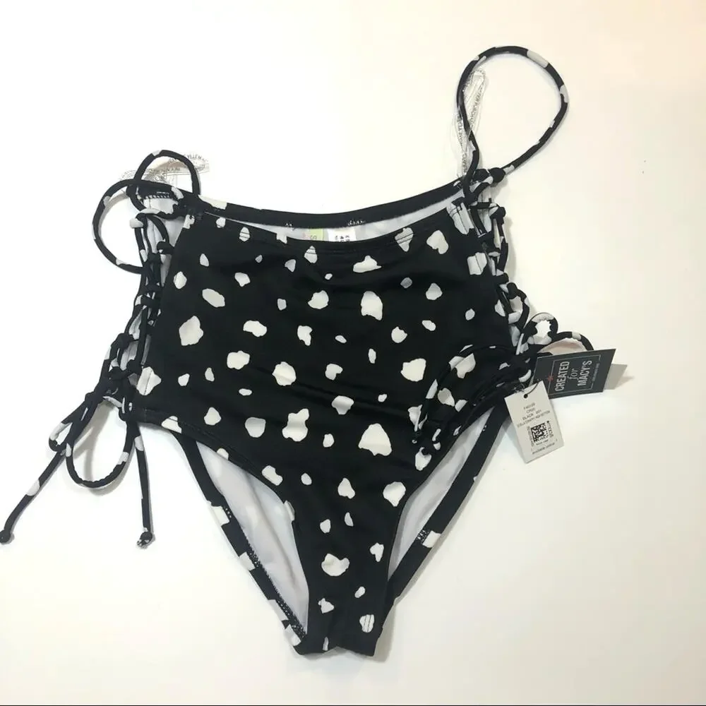 Sundazed Lace up cow print High Waist Swim Bottom